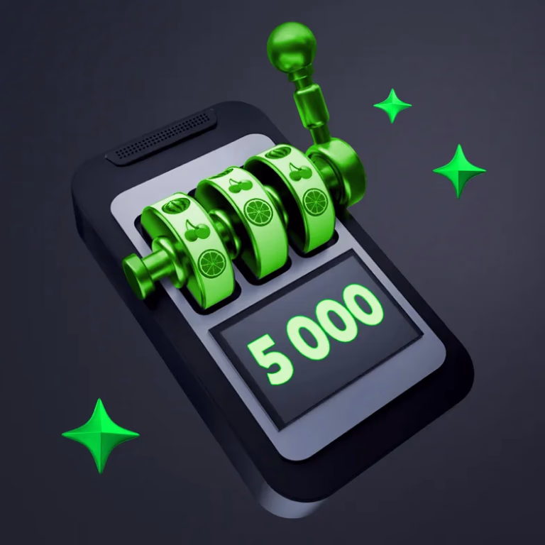Machine à sous mobile affichant 5000 pour représenter les gains élevés possibles sur LuckyWave Casino